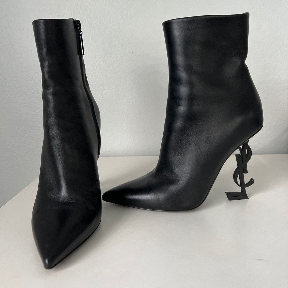 YSL Opyum Booties in Leather